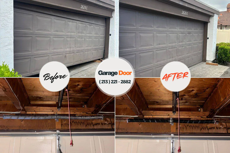 Before and after: garage door repair Sahuarita, AZ